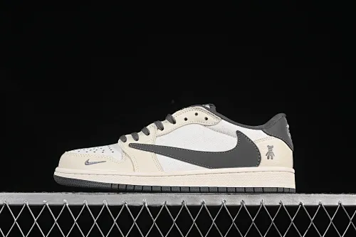 All categories Air Jordan Jordan series basketball shoes Air Jordan 1 Low high-end customized low-top sneakers Travis Scott x Fragment Design x Air Jordan 1 Low OG SP AJ1 Joe 1 Violent Bear joint beige linen low-top cultural casual sneakers XS2024-005